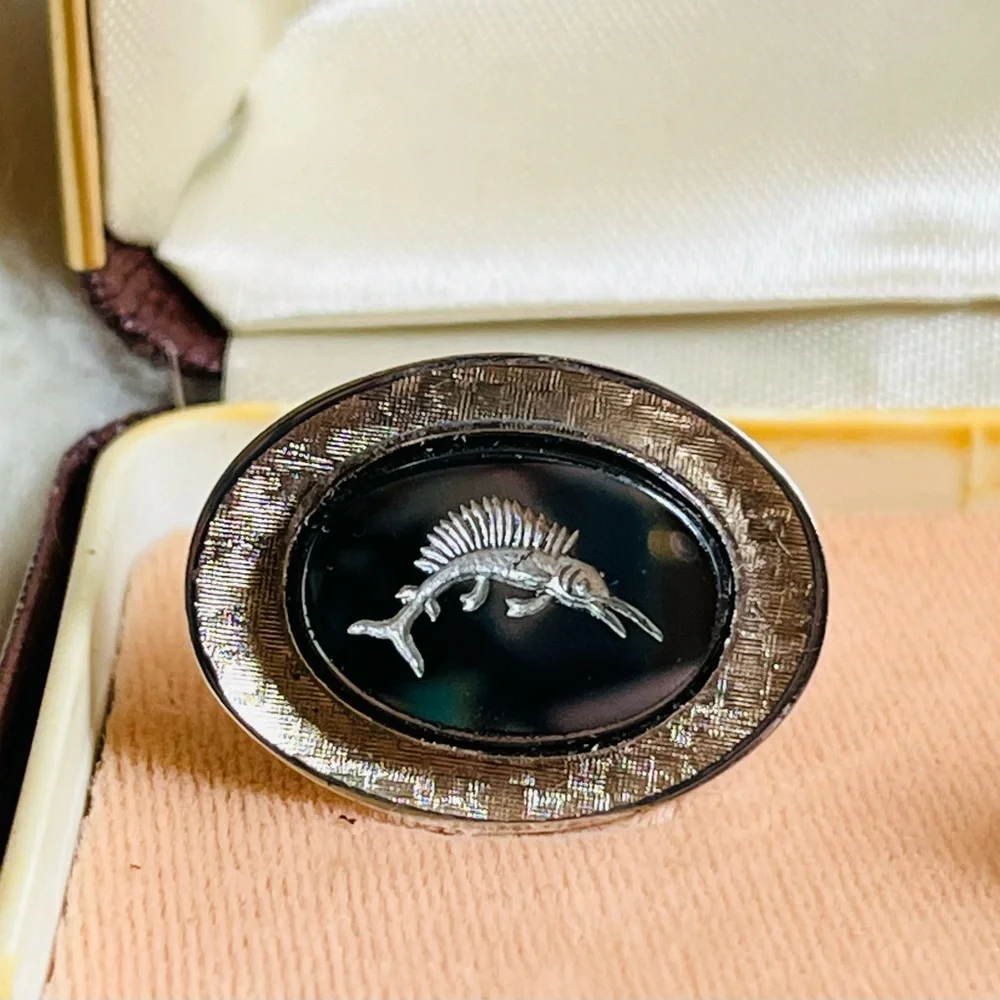 Wendel’s Jewelers vintage swordfish cufflinks